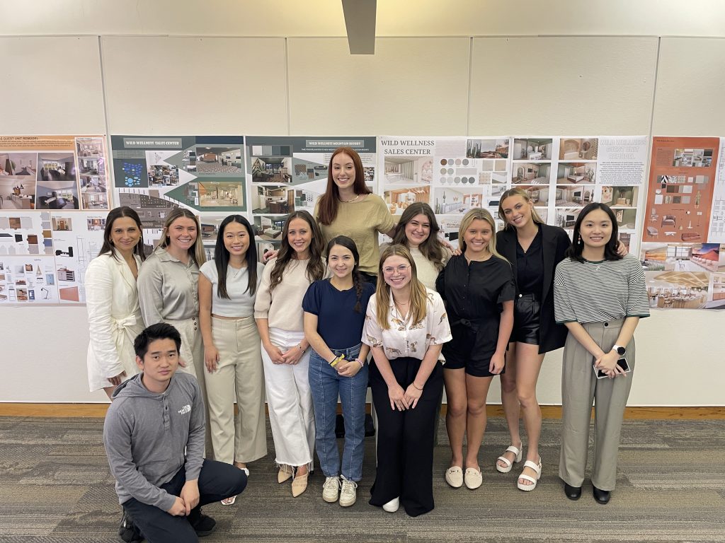 Wang with interior design students